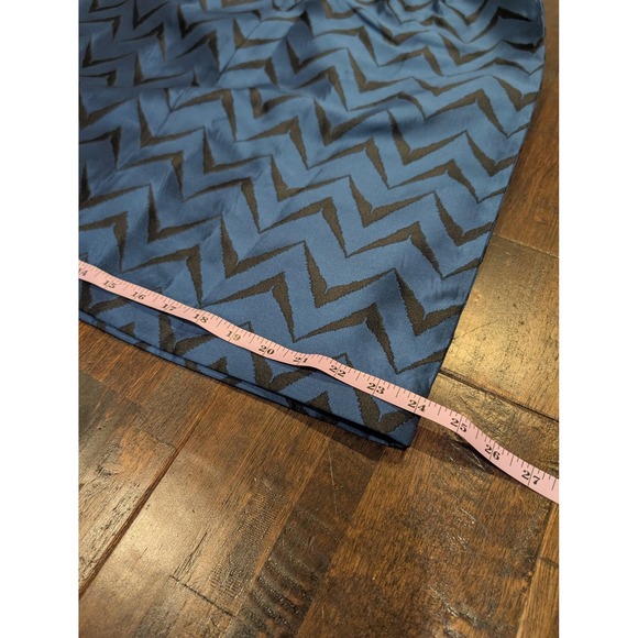 Vintage Anne Klein Dress Womens 10 Blue Black Chevron Belted Cocktail 00s Retro - Picture 10 of 12